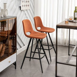 Porth Fabric Kitchen 28.25" Counter Height Stools, Set of 2, Orange T2574P165089