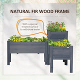 Wooden PlanterFlower shelf,Wood Planter Box-Gray 77839452