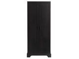 Storage Cabinet with Two Doors for Bathroom, Office, Adjustable Shelf, MDF Board, Black 55344255