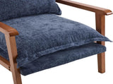 Cloud Shaped Indoor Leisure with Solid Wood Armrest & Solid Wood Frame, Chenille Fabric Accent 20845574