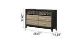 Selena Modern & Contemporary Dresser Made with Wood in Black and Natural B009139128