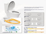 Electric Bidet Toilet Seat Adjustable Heated Seat with Dual Control Mode Elongated Smart Toilet Seat 96667333