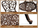 3 PCS Outdoor Bistro Set,Outdoor Patio Set, All-Weather Cast Aluminum Bistro Table Set for Backyard, 68244949
