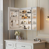 White Particleboard LED Mirror Cabinet , LED Mirror Cabinet with 1 Glass Mirror 38110483