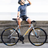 24 Speed Hybrid bike Disc Brake 700C Road Bike For men women's City Bicycle 38433041