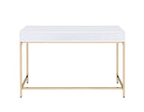 Ottey White High Gloss & Gold Finish Vanity Desk B2726P315732