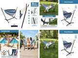Double Hammock with Stand, Heavy Duty 2-Person Hammock for Outdoors & Indoors, Includes Portable 71083311