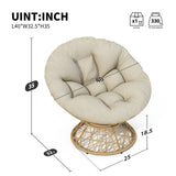 40" Ergonomic Wicker Papasan Chair with Cloud Thick Density Fabric Cushion,3-proof Cover,High N723P224372A