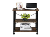 3-Tier Microwave Oven Rack with 10Hooks 4 Wheels and X-Shaped Reinforcement on the Back Retro-Style 24693106