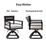 Outdoor Patio Aluminum Swivel Rocker 2PCS with Outdoor-grade Sunbrella Fabric Cushions, Ember Black W1886P163383