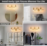 3-Lights Bathroom Vanity Lightings Brushed Gold Modern Vanity Light 22Inch Bathroom Light 95105041