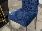 Set of 2 Modern Dining Chairs with Plush Velvet Upholstery, Sturdy Stainless Steel Legs & S-Shaped D772095825
