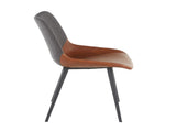 Two-Tone Chair in Brown Faux Leather and Grey Fabric - Set of 2 B202P223622