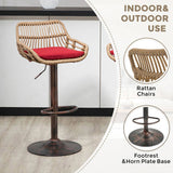 COOLMORE Modern Swivel Bar Stools Set of 2 Adjustable Counter Height Chairs with Footrest for W39594820