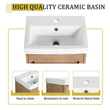 18'' Floating Wall-Mounted Vanity with Ceramic Sink & Soft-Close Cabinet Door, For Small W999P236339