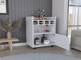 Phoenix Bar Cart with 2 Open Shelves 4 Cubbies and Cabinet B070P173179