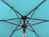 9ft Patio Umbrella, Outdoor Market Umbrella with Push Button Tilt, Crank Handle, 6 Sturdy Iron Ribs, 63147882
