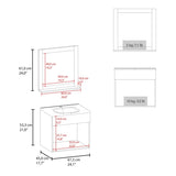 White 2-Door Floating Bathroom Vanity Set with Sink and Mirror B062P355539
