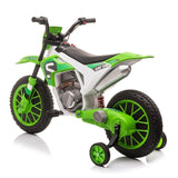 ZNTS 12V Kids Ride on Toy Motorcycle, Electric Motor Toy Bike with Training Wheels for Kids 3-6, Green W2181137974