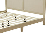 Solid Wood Platform King Bed With Rattan N758P197688N