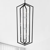 12-Light Farmhouse Kitchen Chandeliers, Matte Black and Sliver Vintage Rustic Cage Light Fixture W1592P210149