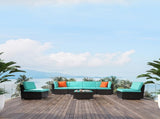 Brown Gradient Rattan Lake Blue Cushion Cushion Vacuum Packing Rattan 7 Piece Set 94011452