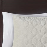 3 Piece Velvet Quilt Set Ivory Full/Queen B03597469