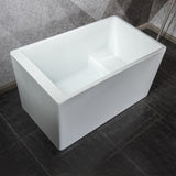 Freestanding Acrylic Flatbottom Soaking Tub Bathtub in White W1533136006