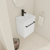18'' Floating Wall-Mounted Vanity with Ceramic Sink & Soft-Close Cabinet Door, For Small W999P236348