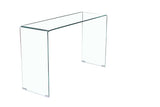 Glass Console Table, Transparent Tempered Glass Console Table with Rounded Edges Desks, Sofa Table W1718P234156