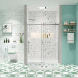 Glass shower door, sliding door, with 5/16" tempered glass and Polished Chrome finish 6074 W2122P167014