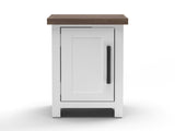14 inch Chairside Table, No Assembly Required, Jasmine Whitewash and Barnwood Finish B108131545