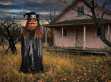 6ft Skull-Headed Pumpkin Man with Orange Eyes, Bullet-Shaped Head, Ghostly Scream, Voice-Activated, 72712111