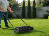19in Push Spike Aerator, Heavy Duty Rolling Lawn Aerator, Rotary Spike Lawn Aerator, Manual Aeration 19150241