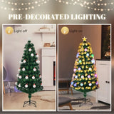 ZNTS 4 FT Pre-lit Fiber Optic Christmas Tree, Artificial Xmas Tree with Lighted Top Star and Snowflakes, 55699558