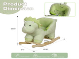 Kids Ride-On Rocking Horse Toy with Lullaby Song,Dinosaur Rocking Toy with Hand Puppets and Safety 75639532