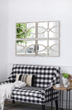 16" x 23" Rectangular Wooden Wall Mirrors with Distressed White Frame, Vertical or Horizontal, Home W2078124317