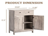 Washed gray particleboard with melamine veneer, 60*30*80cm, double doors, single drawer, bathroom 75755406