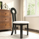 Vintage Rubber Solid Wood Dining Chair, Sheep Plush Dining Chair, Armless Dining Chair, Suitable For W1535P281504
