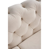 Chesterfield Modern Tufted Velvet Living Room Sofa, 84.25''W Couch,Cream W57964660