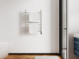 Brushed Nickel Heated Towel Rack for Bathroom,Wall Mounted with Intelligent Touch Screen Timer, 99313636