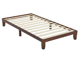 Twin Basic Bed Frame Pine Wood Painted Surface Bed Single Bed 74.41*37.99*12in Coffee 47910784