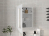 Medicine Cabinet 25.7" H, 1 Door, 3 Shelves, 1 Mirror, White B097P250882