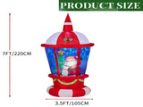 7.3FT Lighted Christmas Inflatable Decoration, Inflatable Lighthouse with Santa and Penguin, Funny 63115629