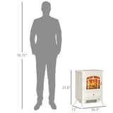22" Electric Fireplace Heater, Freestanding Fire Place Stove with Realistic LED Flames and Logs, and 43591736