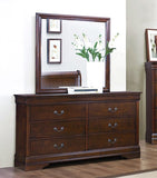 Traditional Design Brown Cherry Finish Dresser 1pc Louis Phillipe Style Classic Bedroom Furniture B011134284