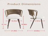 Wicker dining chairs - 4-piece set - Farmhouse soft padded cane back kitchen chair with sponge 81363708