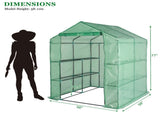 143x143x195cm Black Iron Pipe Steeple With 8 Pieces Grid Flower Stand With Zipper Rolling Door PE 02250966