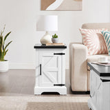 Farmhouse end table Nightstand Rectangular Farmhouse End Table with Barn Door and Adjustable Storage W2275P192793