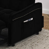Loveseats Sofa Bed with Pull-out Bed,Adjsutable Back and Two Arm Pocket,TypeC and USB Charging with W1413124443